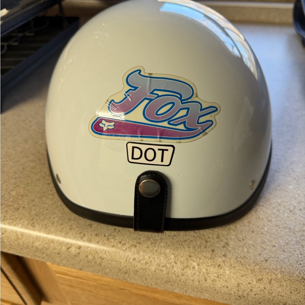 Fox White Helmet with Multicolor Logo